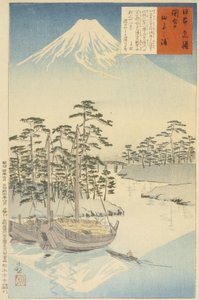 Tagonoura a Fudzsi közelében alkotó: Kobayashi Kiyochika