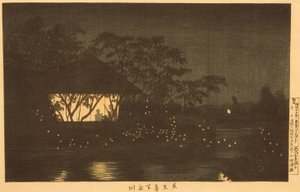 A Koromo folyó a Tennōji templom alatt alkotó: Kobayashi Kiyochika