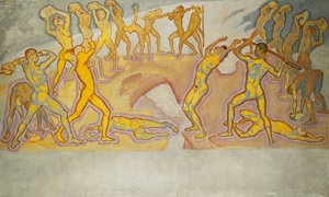 Titánok harca; Titánok csatája, 1913-1915 körül alkotó: Koloman Moser