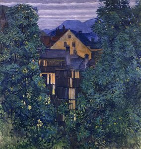 Payerbach áttekintése, a háttérben a Rax; Kilátás Payerbachon keresztül, a háttérben a Rax, 1912-1913 körül alkotó: Koloman Moser