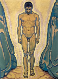 Stehender Jüngling - Álló fiatalember ... (olaj, vászon) alkotó: Koloman Moser