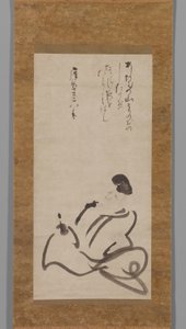 Hitomaro költő alkotó: Konoe Nobutada