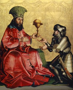 Ábrahám Melkizedek előtt a Heilspiegel-oltárról, 1435 körül (vegyes technika tölgyfatáblán) alkotó: Konrad Witz