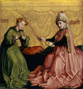 Eszter Ahasvérus előtt, Az Emberi Megváltás tükre oltárkép, belső oldal, 1435 körül