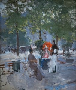 A párizsi kávézóban alkotó: Konstantin Alekseevich Korovin