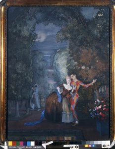 Harlekin és egy hölgy, 1912 (wc és gouache kartonon)