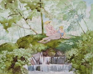 Szerelmesek egy tájban alkotó: Konstantin Andreevic Somov