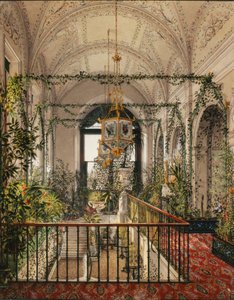 A Téli Palota belső terei. A kis télikert Alexandra Fjodorovna lakásaiban, 1870-es évek