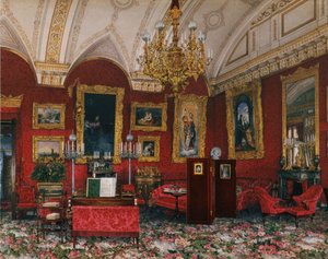 A Téli Palota belső terei. Mária Nyikolajevna nagyhercegnő tanulmánya, 19. század vége.