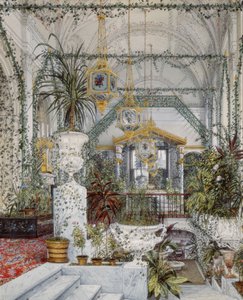 A Téli Palota belső terei. Alexandra Fjodorovna császárné téli kertje, 1860-as évek