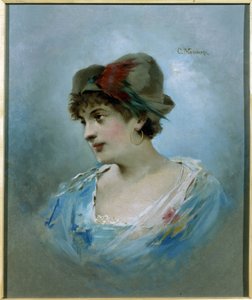 Marie Petipa balerina (1857-1930) portréja (Marie Petitpa balett-táncos portréja). Konsztantyin Jegorovics Makovszkij (Konsztantin Makovszkij) (1839-1915) festménye, olaj, vászon, 1900 körül. 20. századi orosz művészet. Állami Színházi és Múzeumi Múzeum alkotó: Konstantin Egorovich Makovsky