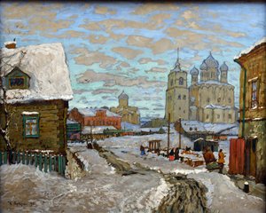 Régi Pszkov par Gorbatov, Konsztantyin Ivanovics (1876-1945). Olajfestmény alkotó: Konstantin Ivanovich Gorbatov