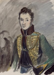 Nyikolaj Rosztov. Illusztráció Lev Tolsztoj Háború és béke című regényéhez, 1944-1947. alkotó: Konstantin Ivanovich Rudakov