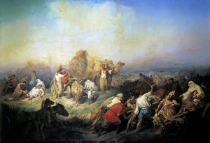 Katonai út Szevasztopol és Szimferopol között a krími háború idején, 1858. alkotó: Konstantin Nikolayevich Filippov