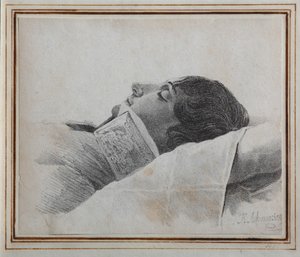 Dimitri Venevitinov 1805-1827 a halálos ágyon, 1827 alkotó: Konstantin Yakovlevich Afanasyev