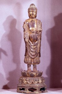 Coreen Art: Buddha szobor arany bronzból. Silla-korszak, 8. század. Hyung pil Chun kollekció