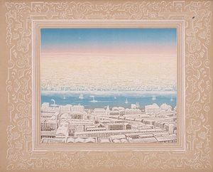 Légi felvétel London dekoratív szegéllyel, c1845