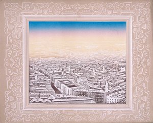 Légi felvétel London dekoratív szegéllyel, c1845