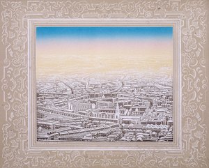 Légi felvétel London dekoratív szegéllyel, c1845