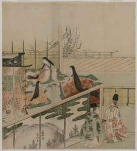 Udvari hölgyek babát készítenek, 1790-es évek. alkotó: Kubo Shunman