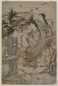 Nők sóvödörrel, a Noda Tama folyó Mutsu tartományban, az 1780-as évek végén. alkotó: Kubo Shunman