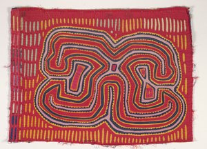 Shirt Panel (mola), 1950 körül (rátétes pamut) alkotó: Kuna Indian Culture