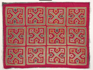Shirt Panel (mola), 1950 körül (rátétes pamut) alkotó: Kuna Indian Culture