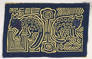 Shirt Panel (mola), 1950 körül (rátétes pamut) alkotó: Kuna Indian Culture