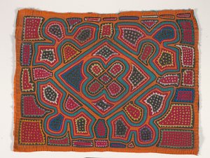 Shirt Panel (mola), 1950 körül (rátétes pamut) alkotó: Kuna Indian Culture