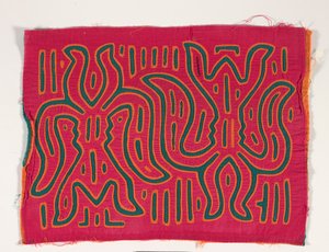Shirt Panel (mola), 1950 körül (rátétes pamut) alkotó: Kuna Indian Culture
