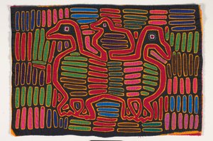 Ing panel (mola) (ratasztott pamut) alkotó: Kuna Indian Culture