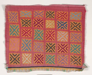 Ing panel (mola) (ratasztott pamut) alkotó: Kuna Indian Culture