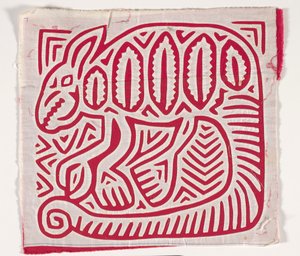 Ing panel (mola) (ratasztott pamut) alkotó: Kuna Indian Culture