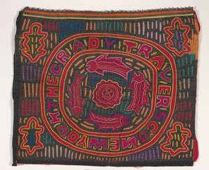 Ing panel (mola) (ratasztott pamut) alkotó: Kuna Indian Culture