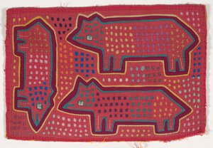 Ing panel (mola) (ratasztott pamut) alkotó: Kuna Indian Culture