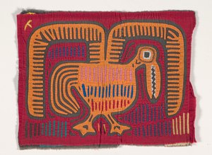 Ing panel (mola) (ratasztott pamut) alkotó: Kuna Indian Culture