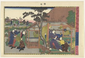 A hatodik felvonás Rokudanme (cím az objektumon) Jelenetek a Kanadehon Chushingura történetből (sorozat címe) Kanadehon Chushigura (sorozat címe az objektumon) alkotó: Kuniteru