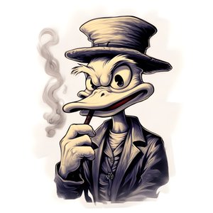 Dagobert Duck, raucht einen großen Marihuana-Joint 4