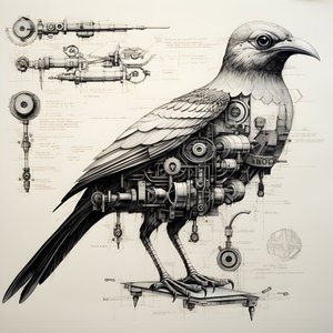 Dampf mechanische Vogel Blaupausen von Da vinci 1