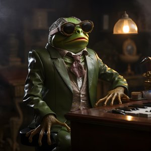 Elton John, mint béka napszemüveggel és zongorával 2