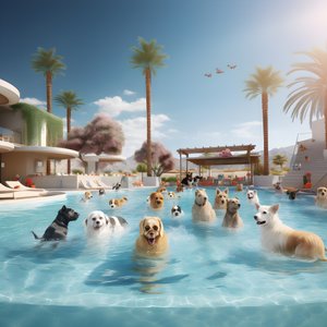 Hunde-Poolparty in Palm Springs 4