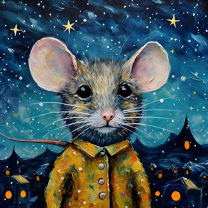 Porträt der Maus Tier Starry Night 1