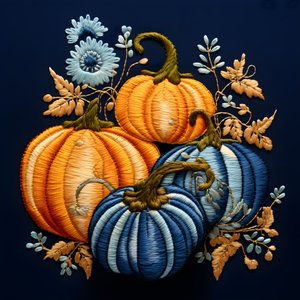 Stickereikubisse in Blautoenen 4