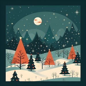 Weihnachten poastcard von 60er Stil 4