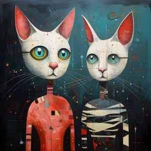 Két antropomorf macska, Tomcat és Cat, Kubrick Ian Synthetic 3