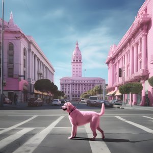 egy rózsaszín kutya San francisco városának közepén 3
