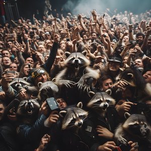 eine Horde voller Waschbären bei einer Rockshow 1