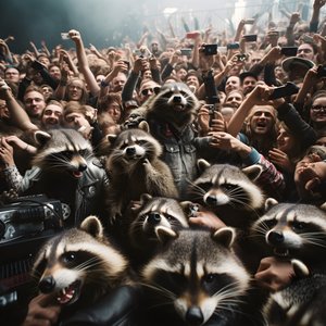 eine Horde voller Waschbären bei einer Rockshow 3