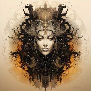 leonardo davinci koncepció vázlat album artwork egy fa gyökere, amely a földből nő ki, és úgy emelkedik az égbe, mint a bubi és a babszár 3