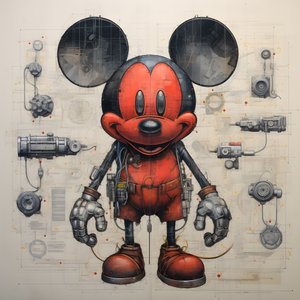 technische Zeichnungen von Cyberpunk Mickey Mouse 2